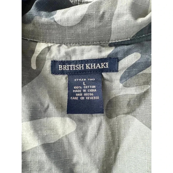 British Khaki Camo Jacket Military buttons Size L - Picture 7 of 7